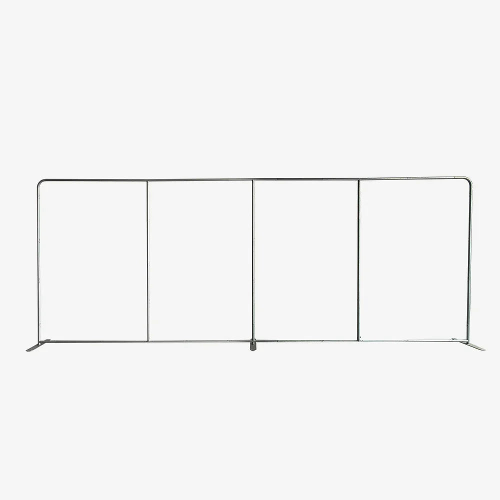 Metal folding banner stand frame with four panels
