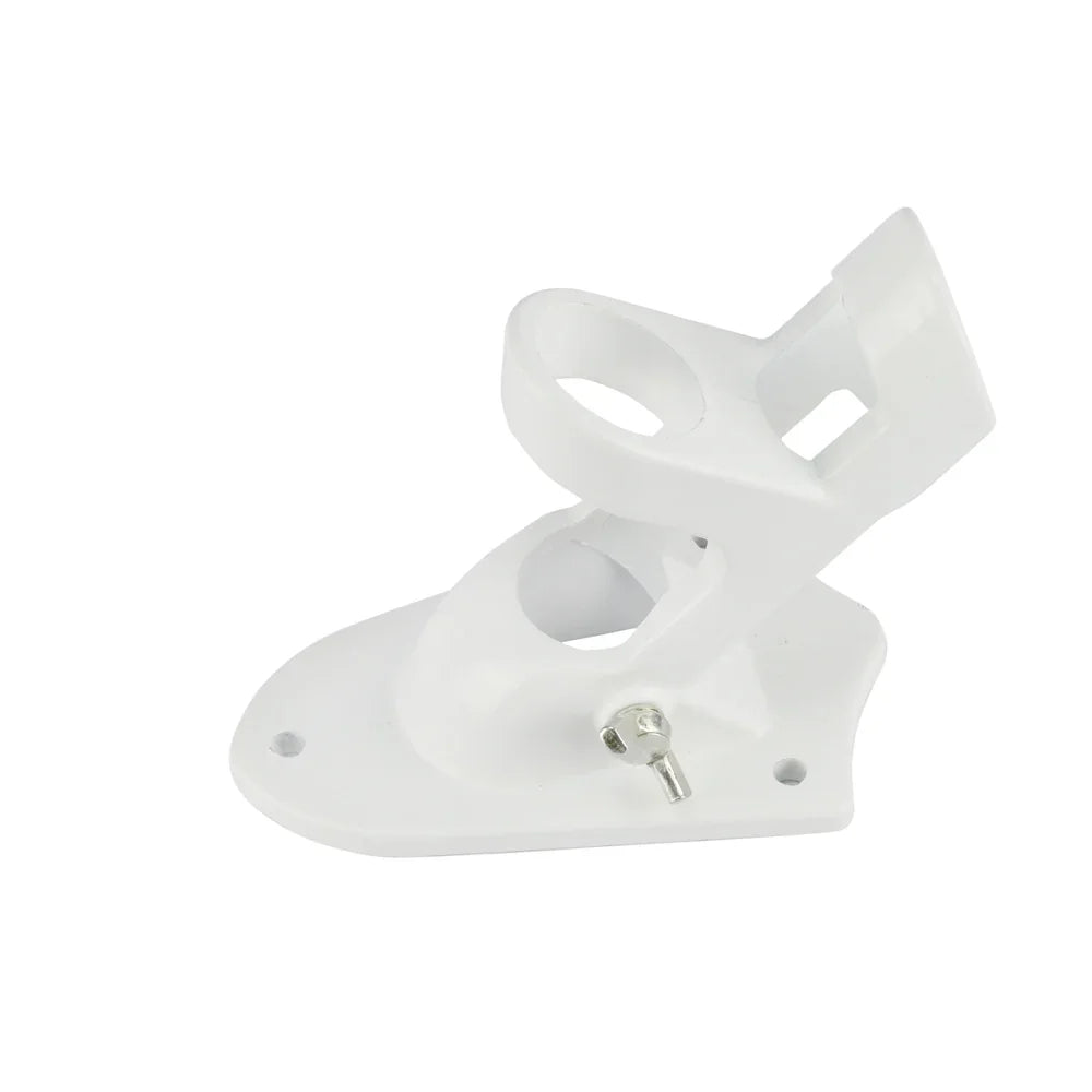 White adjustable plastic mounting bracket with screw