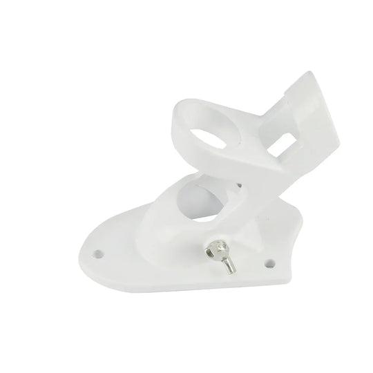 White adjustable plastic mounting bracket with screw