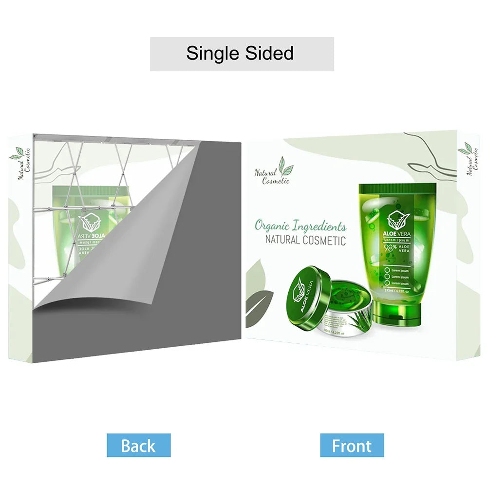 Custom single-sided product packaging design for natural aloe vera cosmetic creams.