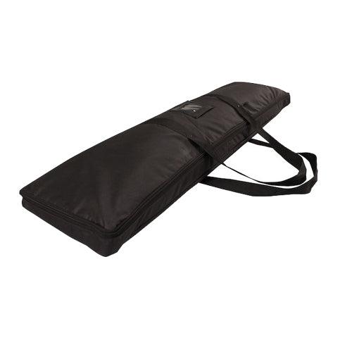 Black heavy-duty carrying bag with shoulder strap for promotional equipment
