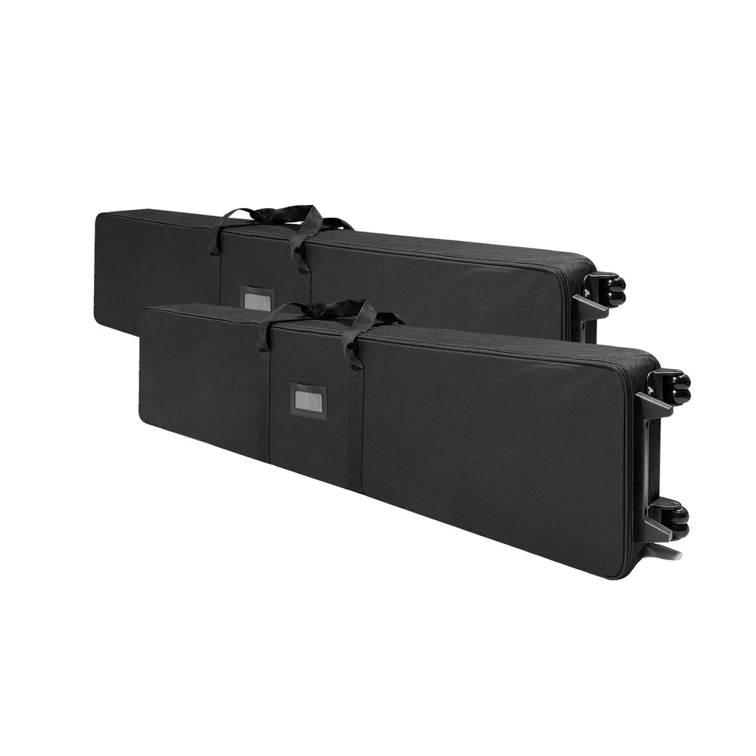 Two black heavy-duty carrying bags for banners or tents