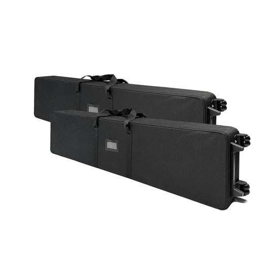 Two black heavy-duty carrying bags for banners or tents