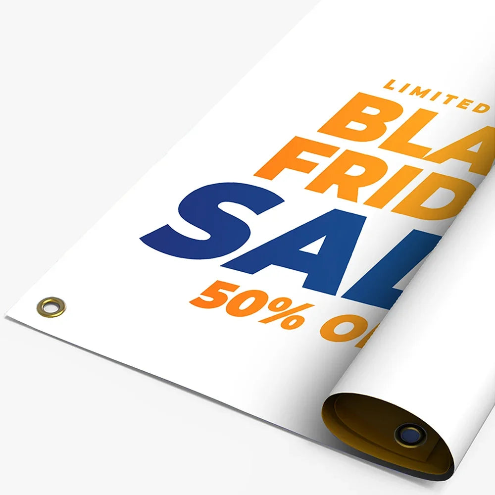 Custom printed Black Friday sale vinyl banner with grommets