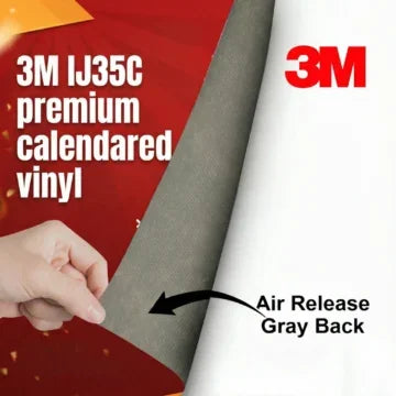 3M IJ35C premium calendered vinyl with air release gray back adhesive