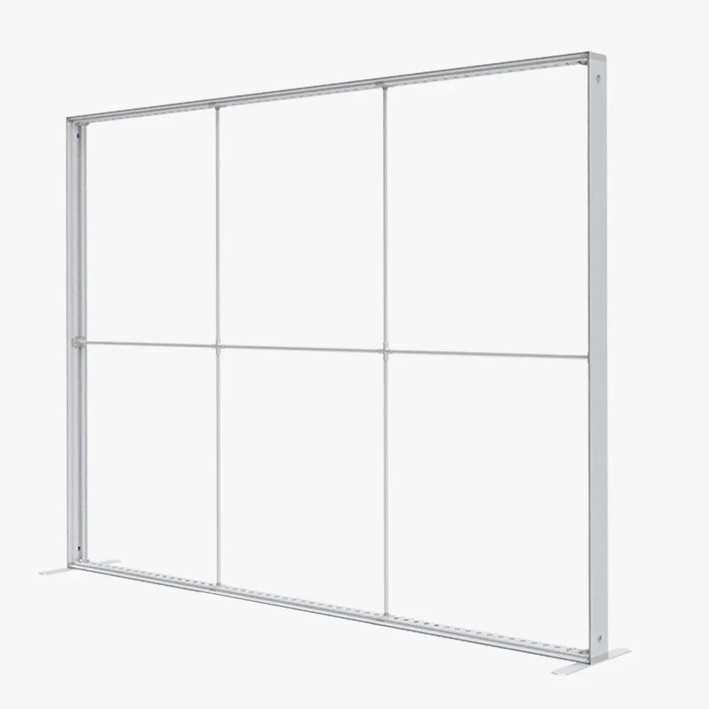White modular trade show display wall frame with blank panels