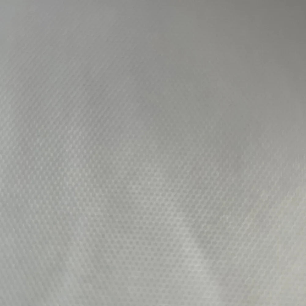 Close-up texture of white polyester fabric used for custom tents and banners