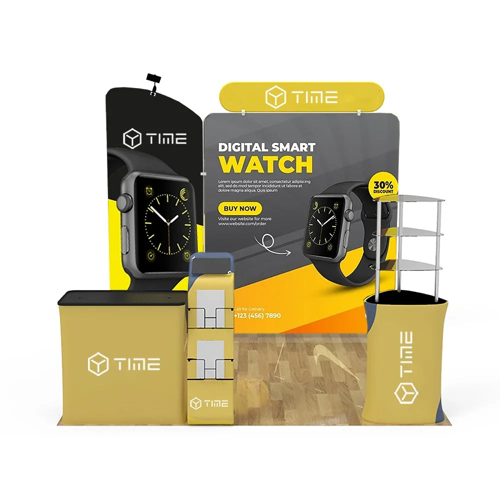 Custom exhibition trade show display kit for a digital smart watch brand