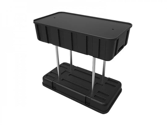 Black two-tier heavy duty plastic storage shelf