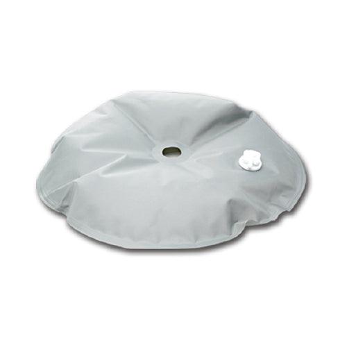 Grey water-fillable weight base for portable event tents and flags