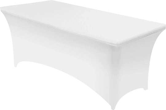 Plain white spandex stretch table cover