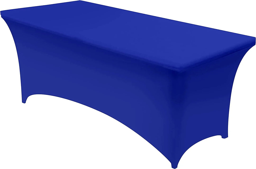 Blue spandex stretch fitted table cover