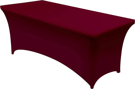 Maroon fitted stretch table cover