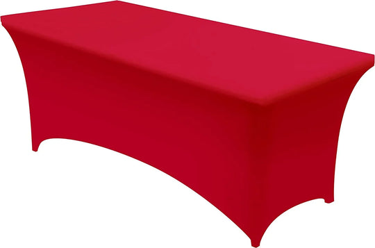 Red spandex stretch table cover for events