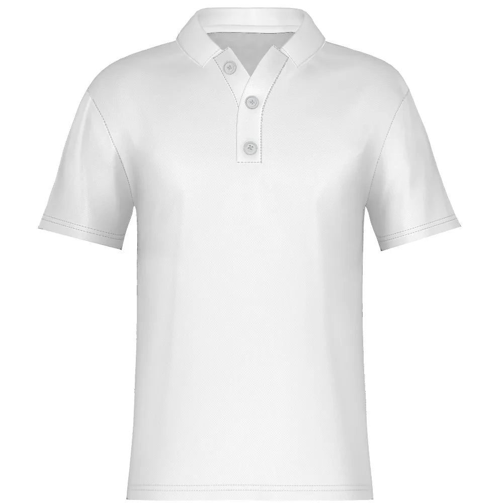 Blank white short-sleeved polo shirt for custom apparel printing